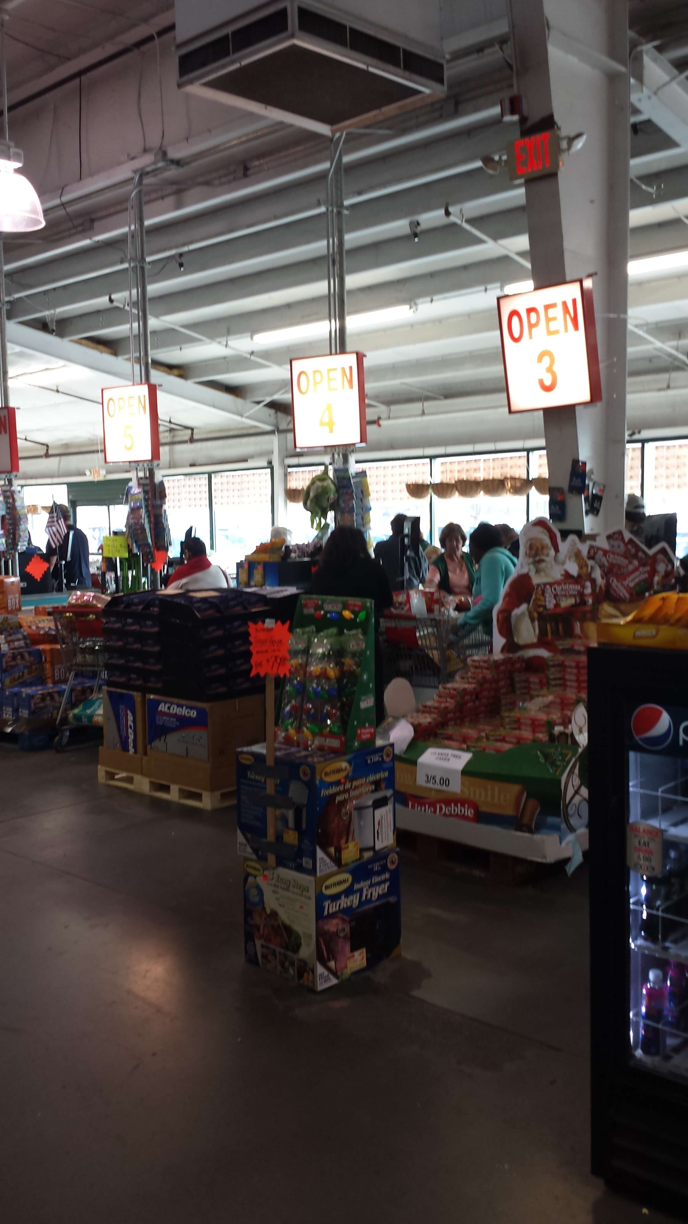 Bargins Food Store front checkout area