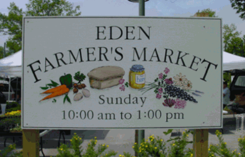 Eden farmers market sign