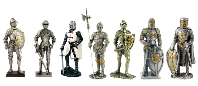 Antique Pewter Figurines Knights Armor Middle Ages