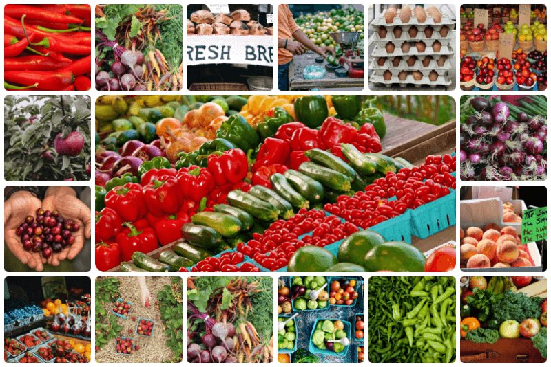 farmers market image collage